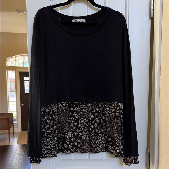 Haptics Tops - Elegant Black Floral Blouse by Dimofee